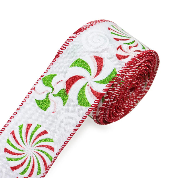 63mm Red Green Christmas Burlap Jute Ribbon Roll Wired Edge Wedding Decoration Gift Packing DIY Sewing Accessories Webbing
