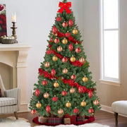 8FT Artificial Christmas Tree, Christmas Holiday Pencil Tree with Thick Branch Tips, Winter Party Decoration with Iron Base, Eas