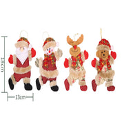 Christmas Tree Decorations - Adorable Dancing Santa, Snowman, Deer & Bear | Soft Plush Hanging Ornaments | Xmas Holida