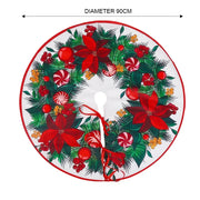 Christmas Tree Skirt Xmas Tree Mat Plush Trees Skirts Flowers Surround Bottom Carpet Base Round Cover Rug New Year Party Decor