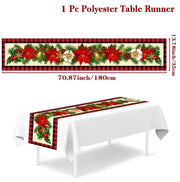 Christmas Table Runner Cloth Merry Christmas Table Decor for Home 2024 Tablecloth Xmas Ornament Navidad Natal New Year Gift 2025