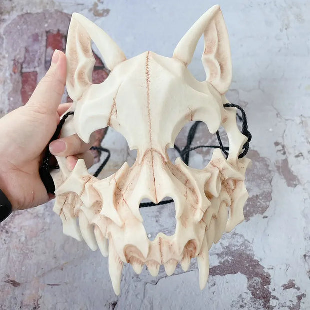 Halloween Skull Party Mask Anime Dragon God Skeleton Half Face Masks Bone Skull Animals Mask Cosplay Dance Prom Costume Props