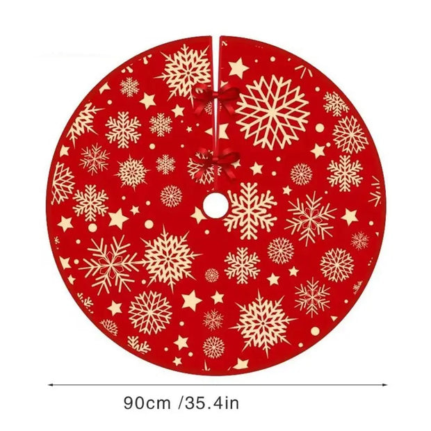 90CM Cartoon Christmas Tree Skirt Crafts Tree Surround Base Set Merry Christmas Decorations for Home Xmas Ornaments Navidad