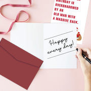 1 Funny Christmas Birthday Greeting Card with Envelope,Hilarious December Birthday Card,Unique Gift Cards for Friends and Family