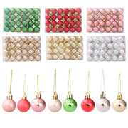 144/24pcs Mini Electroplated Christmas Balls Set Xmas Tree Pendant Christmas Ball Hanging Ornament for New Year Party Home Decor