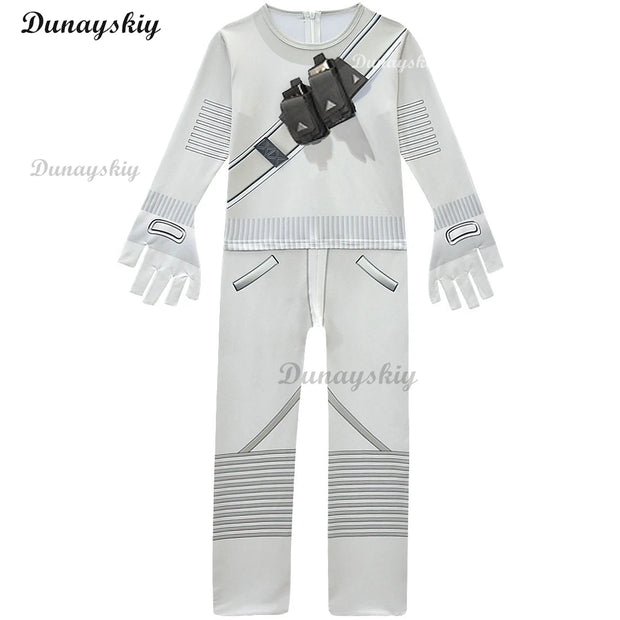 Fortnites DJ Marshmello Cosplay Costume White Jumpsuit Carnival Party Electric Syllables Bodysuit Halloween