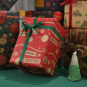 Christmas Gift Wrapping Paper Flower Bouquet Packing Kraft Paper DIY Crafts Paper Christmas New Year Party Packaging Decoration