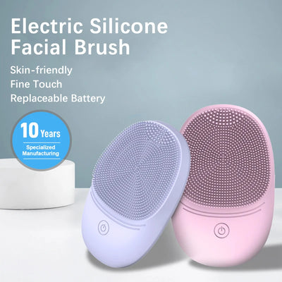 Electric soft silicone facial cleanser, cleansing brush, sonic vibration unloading cleansing brush, deep cleaning facial cleanse