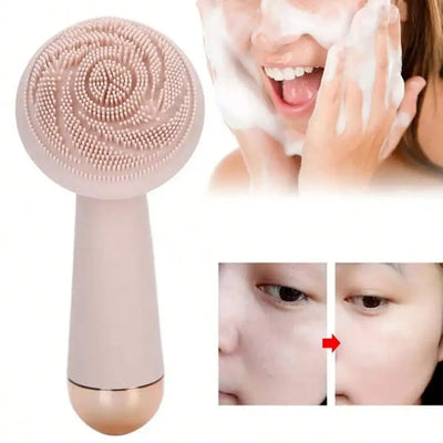 Electric Silicone Brush Facial Brush Skin Massager Wireless Charging Cleansing Waterproof  Vibration Beauty Instrument Care