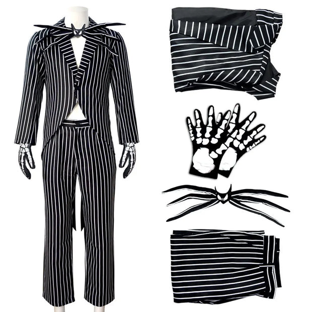 The Nightmare Before Christmas Cosplay Costume Jack Skellington Cosplay Jack Mask Uniform Clothes Suit Halloween Xmas Costumes