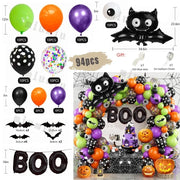 Halloween Bat Balloon Garland Arch Kit Black Orange Ballon 3D Bat Spider Sticker Eye Pumpkin Halloween Party Decoration Supplies