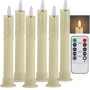Flameless LED Taper Candles with Remote Flickering Electronic Candle Ivory/White Tea Lighting for Christmas Halloween Home Decor