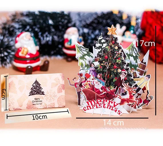 3D Pop UP Santa Cards Marry Christmas Greeting Cards Party Invitations Gifts New Year Greeting Card Anniversary Gifts Postcard