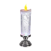 2025 New LED Christmas Candle LED Flameless Candle Light Swirling Glitter Colorful Fantasy Crystal Night Lights Xmas Party Home