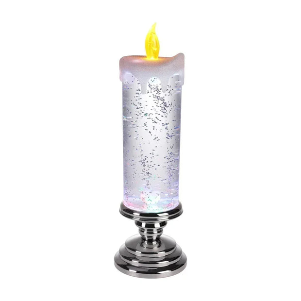 2025 New LED Christmas Candle LED Flameless Candle Light Swirling Glitter Colorful Fantasy Crystal Night Lights Xmas Party Home