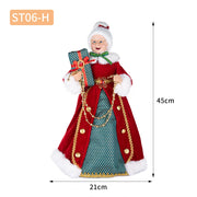 Christmas Tree Decor Sequin Mrs Claus Figurines Home Decoration Christmas Holiday Collection 48CM Standing Grandma Santa Claus