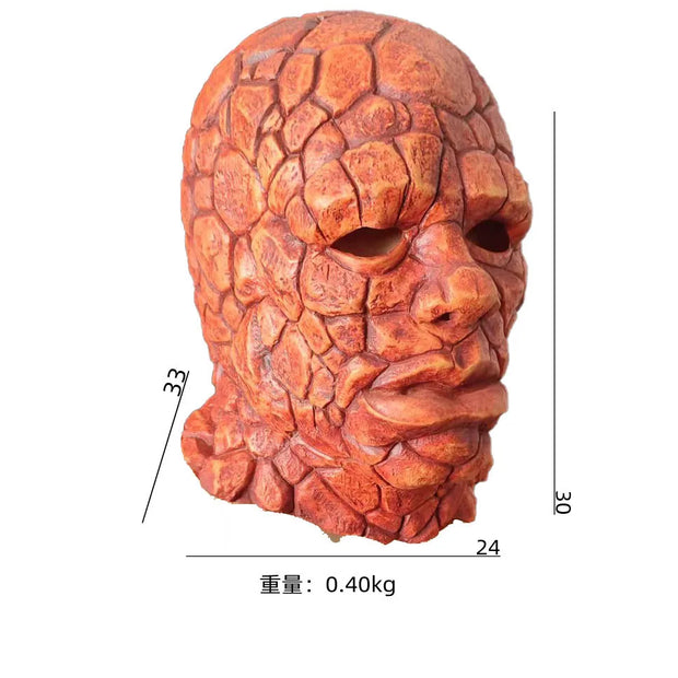Fantastic Four Thing Superhero Mask Full Head Mask Gloves Halloween Fancy Dress Up Horror Latex Mask Cosplay Party Props