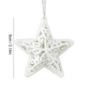 White Christmas Tree Hanging Ornaments Heart Star Bell Shapes Party Decorations Ornament for Christmas Winter Holiday New Year