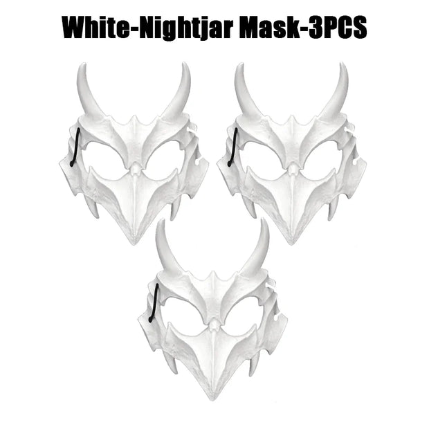 Halloween Skull Party Mask Anime Dragon God Skeleton Half Face Masks Bone Skull Animals Mask Cosplay Dance Prom Costume Props