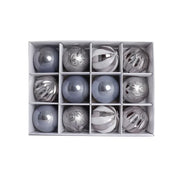 6cm 12/16pcs Christmas Ball Ornaments Printed Purple Red Christmas Tree Party Decoration New Year Christmas Spheres Pendant 2025