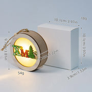 Christmas Wood Luminous Light Pendant Tabletop Decoration Christmas Ornament Holiday Home Wooden Christmas Tree Decoration