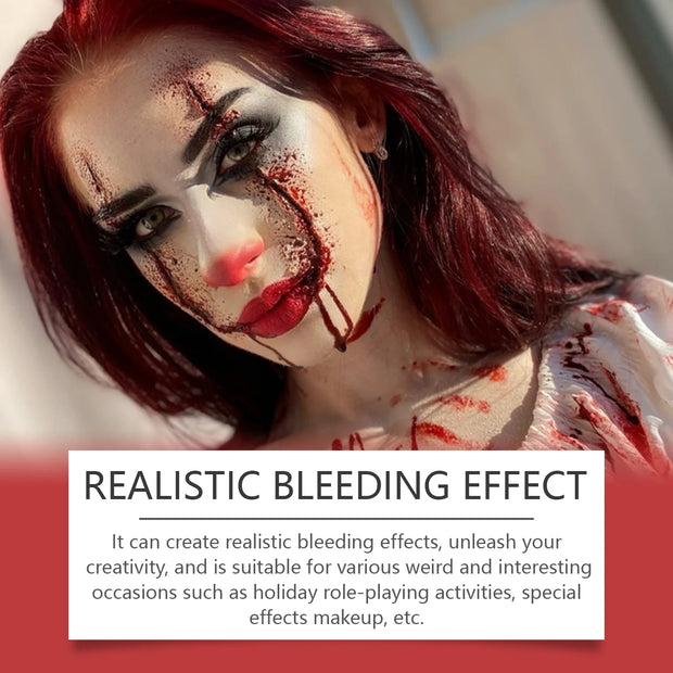 Halloween Fake Blood Makeup Kit Blood Drop Vampire Zombie Cosplay Washable Mock Blood Fake Blood Spray For Party Horror Red Tool