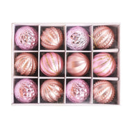 6cm 12/16pcs Christmas Ball Ornaments Printed Purple Red Christmas Tree Party Decoration New Year Christmas Spheres Pendant 2025