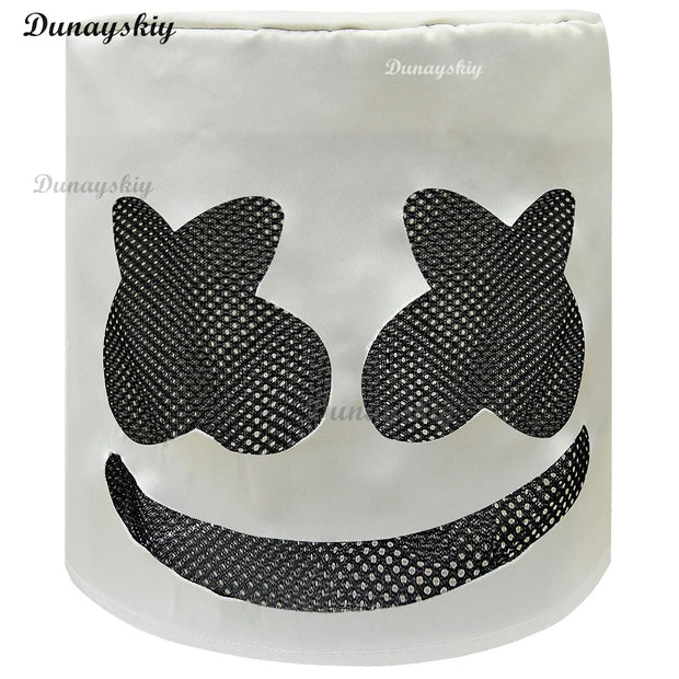 Fortnites DJ Marshmello Cosplay Halloween Costume with Boys Girls 842 Jumpsuit Carnival Party Electric Syllables Bodysuit
