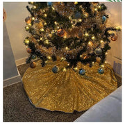 60/90/120cm Gold Christmas Tree Skirt Decoration Sequin Tree Skirt Red Silver Christmas Tree Decoration Bottom Apron Tree Skirt