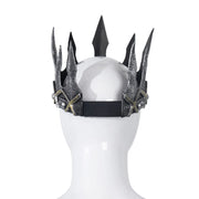 King Crown For Men Women Full Round PU Royal Birthday Prince Prom Kings Crown Medieval Headpiece Cosplay Halloween Tiara Costume