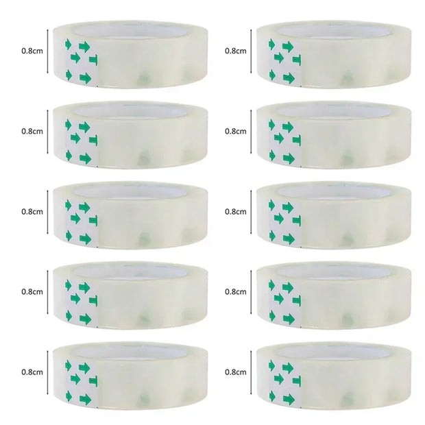 10/5/1 Rolls Premium Transparent Tape 0.8cm 1.2cm 1.8cm Multifuntion High-viscosity Adhesive Tape for Gift Wrapping Packing