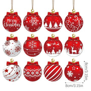 8/6/5/4/3cm Christmas Balls Black White Hand-Painted Hanging Ball Xmas Tree Pendants Ornaments Home Decor 2025 New Year Gifts