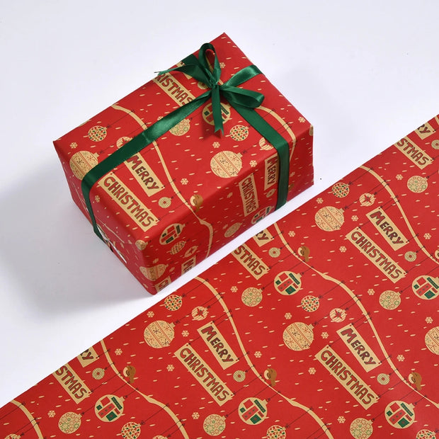 Christmas Gift Wrapping Paper Flower Bouquet Packing Kraft Paper DIY Crafts Paper Christmas New Year Party Packaging Decoration