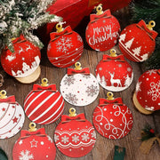 24PCS Christmas Ball Pendant, Wooden Pendant Christmas Decoration, Christmas Party Yard Decoration Set 2025