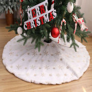 1/3pcs Festive Polyester Christmas Tree Skirt with Snowflake Design- Perfect for Home, Hotel & Shopping Mall Holiday Decorations