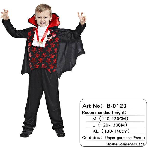 Halloween Boy Vampire Costume ,Boy Devil Role-playing Outfit,Children Carnival Live Performance Dress Up