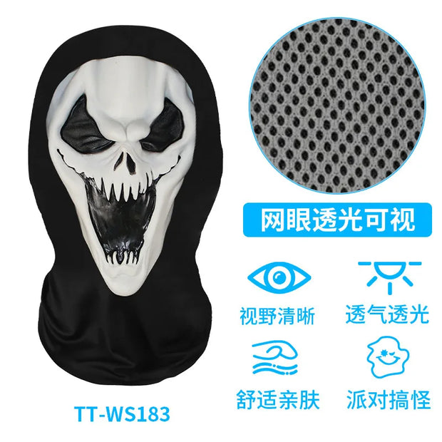 Halloween Horror Masks Skull Ghost Funny Masquerade Scream Digital Print Thriller Grimace Mask Cosplay Props Party Mask