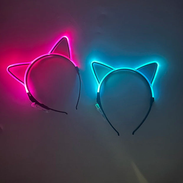 Halloween Christmas Anime Accessory Decorative Headwear Luminous LED Headband Glow Bow Ties Girls Women Cute Gift Headband