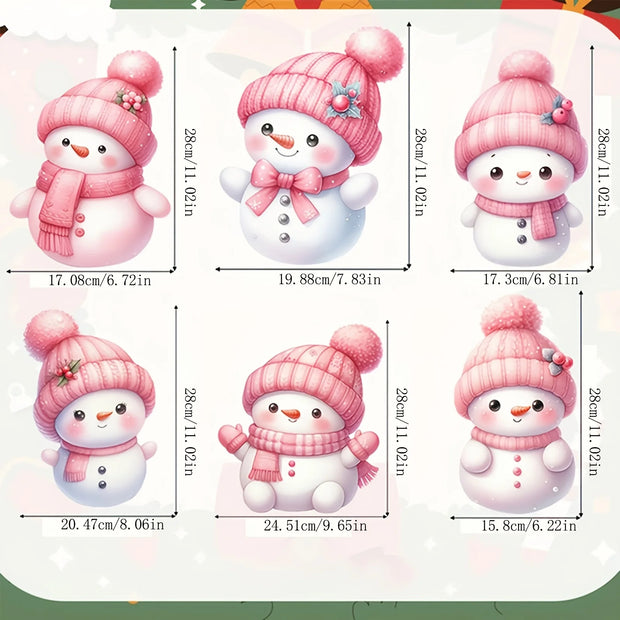 10 Christmas snowman decorations, made of plastic hollow boards and rods, for festive atmosphere decoration.