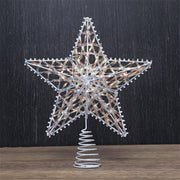 Glittering Gold Star Christmas Tree Topper Ornament Festive Holiday Decoration for Xmas Tree - Sparkling Tree Top Hat Decor