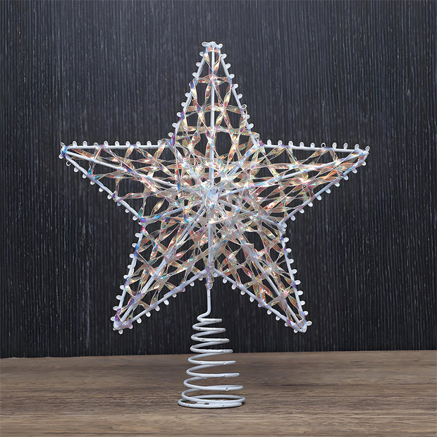 Glittering Gold Star Christmas Tree Topper Ornament Festive Holiday Decoration for Xmas Tree - Sparkling Tree Top Hat Decor