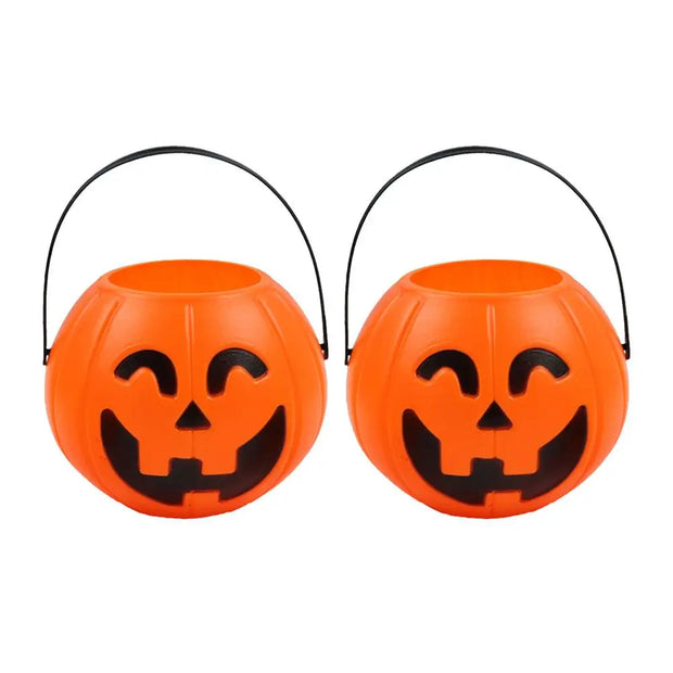 Halloween Pumpkin Bucket  Portable Candy Basket Halloween Ghost Festival Bar Home Decor Sugar Filling Jar Halloween Party Gift