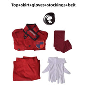 Anime Comic Hellsing Herushingu Seras Victoria Cosplay Costume Vampire Red Police Uniform Skirt Wig Woman Sexy Carnival Suit