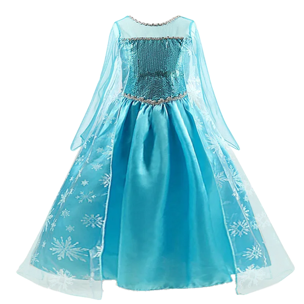 Girls Snow Queen Elsa Kids Costumes for Girl 2025 Carnival Party Prom Gown Robe-Playing Children Clothing Frozen Princess Dress