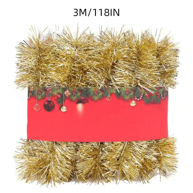Christmas Garland Decoration,Artificial Pine Garland Decor for Outdoor Indoor Green Greenery Fireplaces Holiday Party Decoration
