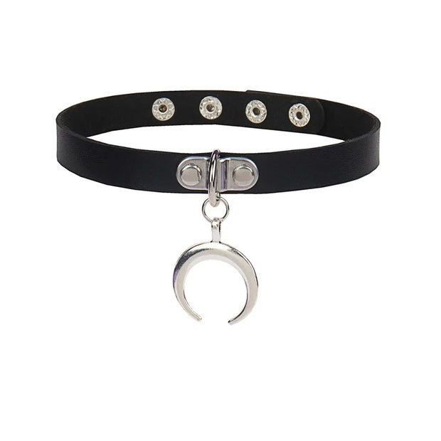 New Sexy Harajuku PU Leather Chain Heart Pendant Necklaces Women Men Punk Neck Gothic Black Pink Choker Necklace Cool Collar
