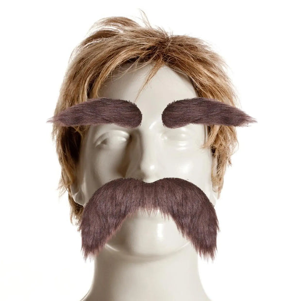 Eyebrows Kits Cosplay Props Decoration Fake Mustache Set Facial Hair for Club Activities Masquerade Costume Party Halloween Male