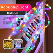 7M/12M/22M/32m Outdoor Solar Tube Rope Led Light Garden Christmas Decoration Fairy String Light Outdoor Wedding Party Led Lamp