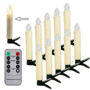 LED electronic candle simulation smokeless large tea wax light Christmas holiday range decoration with remote control 10Pcs set