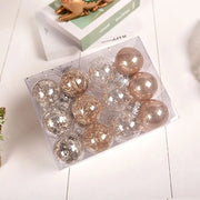 24pcs 6CM Christmas Ball Set Shatterproof Delicate Christmas Tree Decoration Pendant Transparent Waterproof Hanging Ornament